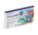 Clairefontaine Aquapad Watercolour Postcard Pad - 7.5 x 14.8cm - 20 Sheets - 300gsm