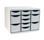 Schubladenbox STORE BOX MULTI, 11 offene Schubladen, Office - Lichtgrau