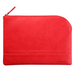 Rhodiarama etui met rits in kunstleer - maat M - 16x22 cm - Koraal