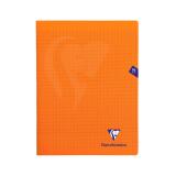 Cahier piqué Mimesys 24x32cm 96 pages grands carreaux couverture polypropylène - Orange