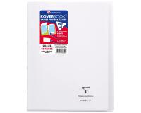 Cahier piqué Koverbook 24x32cm 48 pages petits carreaux + marge couverture polypropylène transparent - Incolore