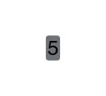Plaque adhésive imitation Aluminium Chiffre 5 2,5x4,4 cm - Gris