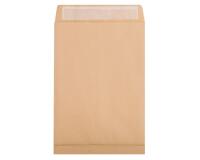 Boite de 250 Pochettes Kraft Brun E4-280x400 mm avec Soufflet de 30 mm - Auto-Adhésives - 120g/m2 - Brun