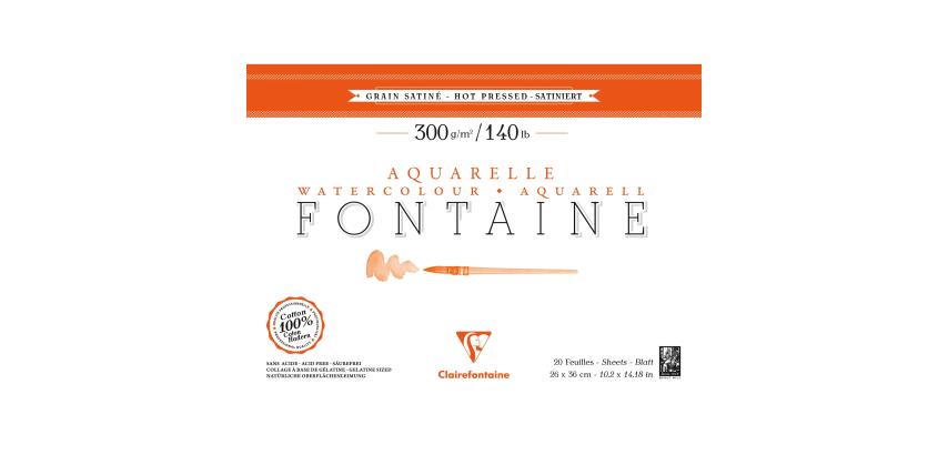 Fontaine bloc collé 4 côtés 20F 26x36cm 300g grain satiné