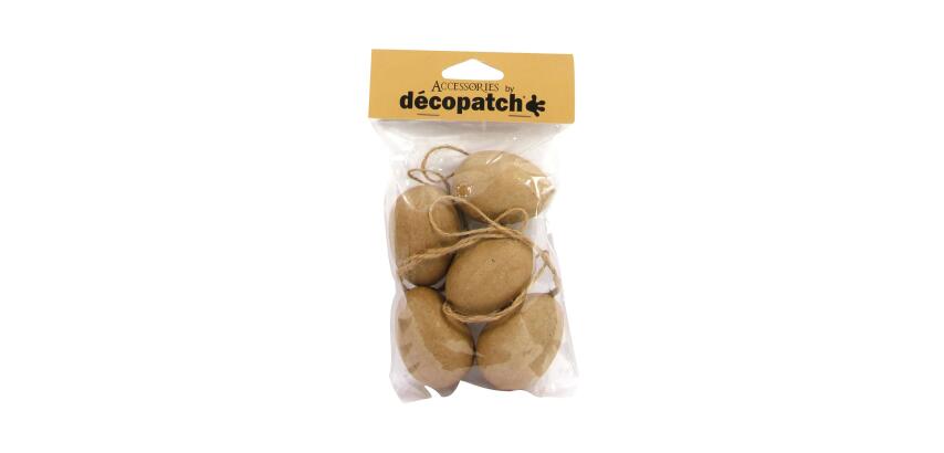Sachet de 5 oeufs à suspendre 4x11x15cm - Kraft
