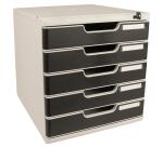 Module de classement Modulo Office A4 5 tiroirs fermables à clé - Noir