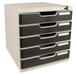 Module de classement Modulo Office A4 5 tiroirs fermables à clé - Noir