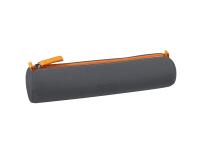 Rhodiarama trousse ronde simili cuir italien 5x21,5 cm - Titane