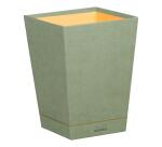 Rhodiarama prullenmand in Italiaans kunstleer 27x27x32 cm - Celadon
