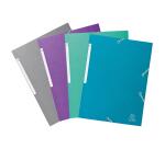 Chemises à élastiques à rabats Maxi Capacity carte enduite Teksto - A4 - Couleurs assorties