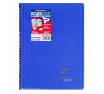 Cahier reliure intégrale enveloppante Koverbook A4 160 pages grands carreaux couverture polypropylène transparent - Assortis