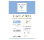 Paquet de 20 Enveloppes Blanches Doublées Triomphe C6 -114x162mm - Gommées - 120g/m2 - Blanc