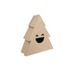 Christmas tree box with smile M - Kraft