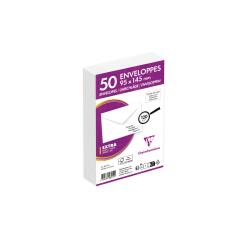 Paquet de 50 Enveloppes de Visite Blanches 95x145mm - Gommée - 120g/m2 - Blanc