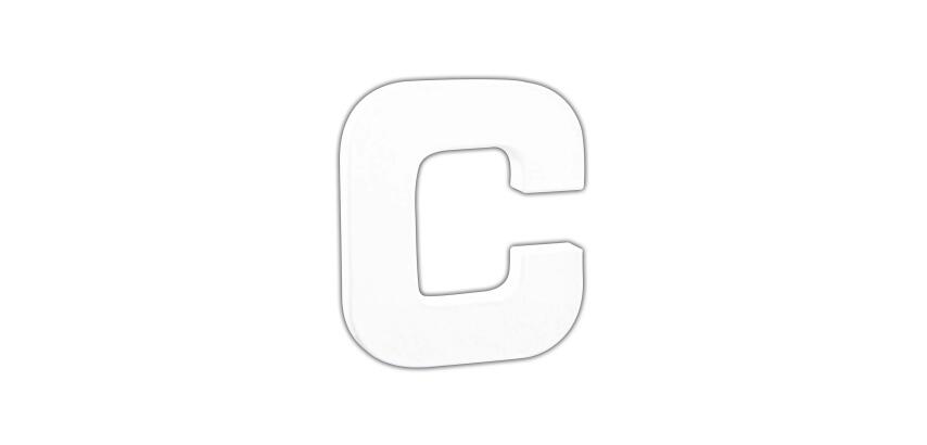 Petite lettre C 12cm - Blanc