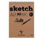 Sketch bloc spiralé 50F A2 90g - Blanc