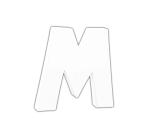 Small Letter 'M' 12cm - White