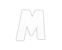 Petite lettre M 12cm - Blanc