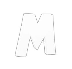 Letter 12cm, M. - Wit