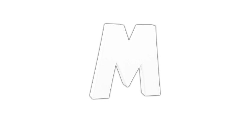 Petite lettre M 12cm - Blanc