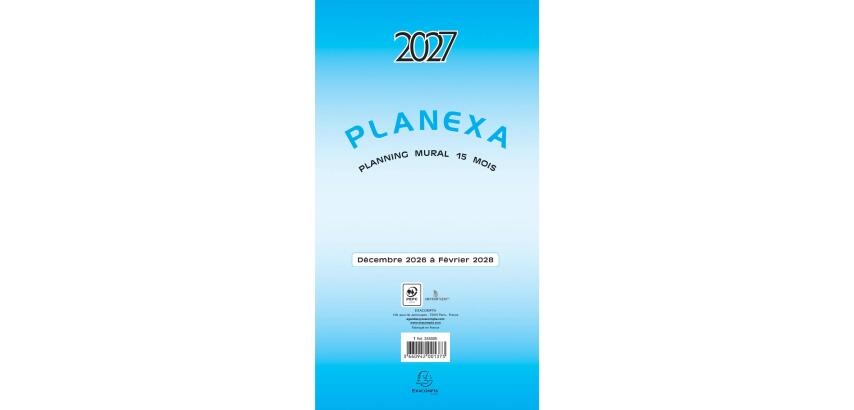 Planexa 5 volets - 18x33 cm - Décembre 2026 à février 2028
