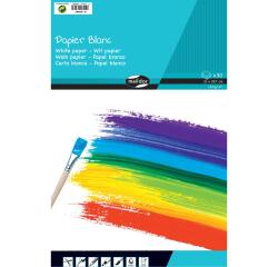 PAPIER BLANC, Bloc de 30 feuilles 160g/m2 au format 21x29,7cm - Blanc