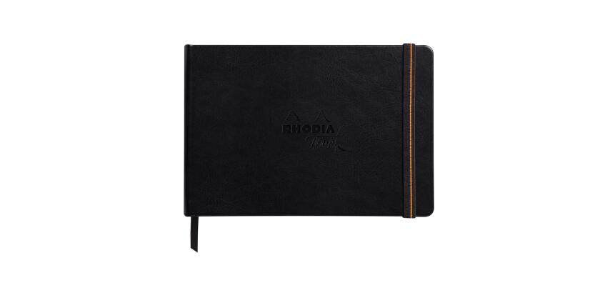 Rhodia Touch Mixed Media Book, papier Paint'On extra-blanc 250g - A5 paysage, 40 pages - Noir