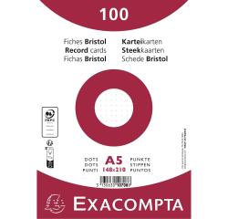Pak 100 steekkaarten onder film - bristol karton dots niet geperforeerd - 148x210mm - Wit