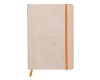 Rhodiarama carnet souple A5 160 pages ligné papier ivoire 90g fermeture élastique - Beige