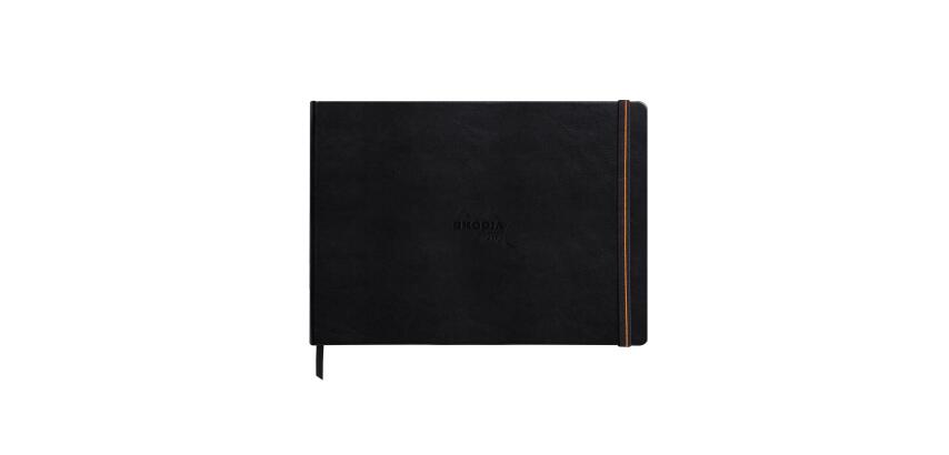 Rhodia Touch Mixed Media Book, papier Paint'On extra-blanc 250g - A4 paysage, 40 pages - Noir