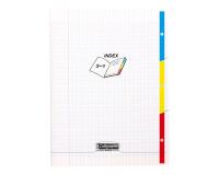 Cahier 3 index piqué 8000 POLYPRO 24x32 cm 96 pages grands carreaux 90 g - Incolore