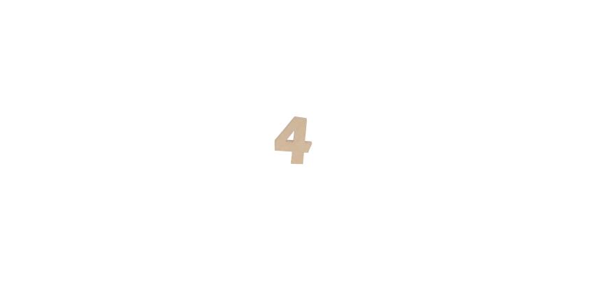 Chiffre 4 kraft 20cm - Kraft