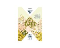 PAPIERS IMPRIMÉS, Bloc de 20 feuilles à motifs 160g/m2 au format A4 (21x29,7cm) + 1 idée créative - Printemps - Multicolore