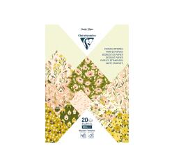 PAPIERS IMPRIMÉS, Bloc de 20 feuilles à motifs 160g/m2 au format A4 (21x29,7cm) + 1 idée créative - Printemps - Multicolore