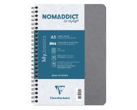 Cahier reliure intégrale Age Bag A5 100 pages petits carreaux - Gris