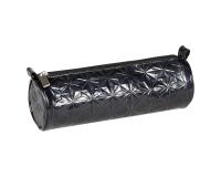 Round holographic pencil case Ø7x22 cm black - Black