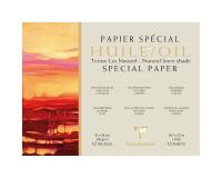 Papier Huile lin naturel bloc collé 1 côté 12F 42x56cm 240g
