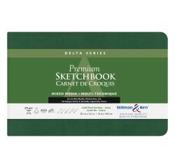 Delta Series, Skizzenbuch mit flexiblem Einband, Fadenbindung, 26 Blatt 14x21,6cm 270g - Elfenbein