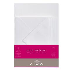 Ensemble Toile Impériale 10 feuilles A5 et 5 enveloppes C6 - Blanc