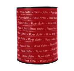 Geschenkband 250mx10mm, Beschriftung Plaisir d'offrir - Rot