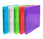 Classeur 4 anneaux plastifié Exacompta Crystal A4 maxi - Dos 3 cm couleurs assorties