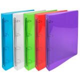 Classeur 4 anneaux plastifié Exacompta Crystal A4 maxi - Dos 3 cm couleurs assorties