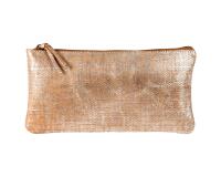 KLEO-PATHRA CUIR Trousse plate 22x11 cm Argent