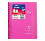 Répertoire reliure intégrale enveloppante Koverbook 9x14cm 100 pages petits carreaux couverture polypropylène transparent - Assortis