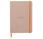 Rhodiarama carnet souple A5 160 pages dot papier ivoire 90g fermeture élastique - Touche de rose