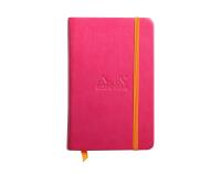 Rhodiarama carnet rigide A6 96 feuilles unies papier ivoire 90 g fermeture élastique. - Framboise