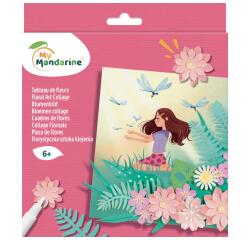 Tableau de fleurs libellules - Rose
