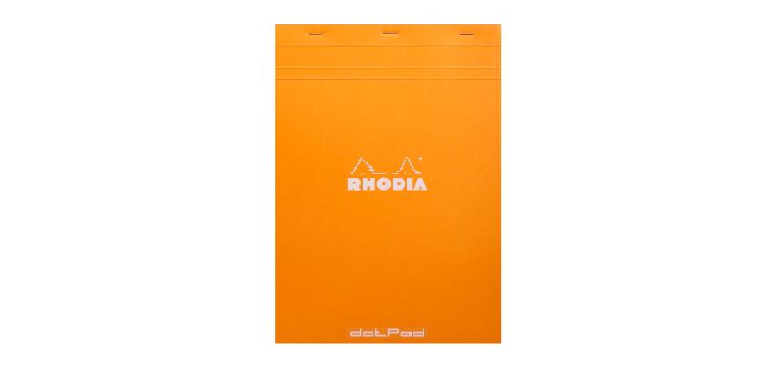 dotPad - bloc agrafé Rhodia N°18 21x29,7 cm dot 80 feuillets 80g - Orange