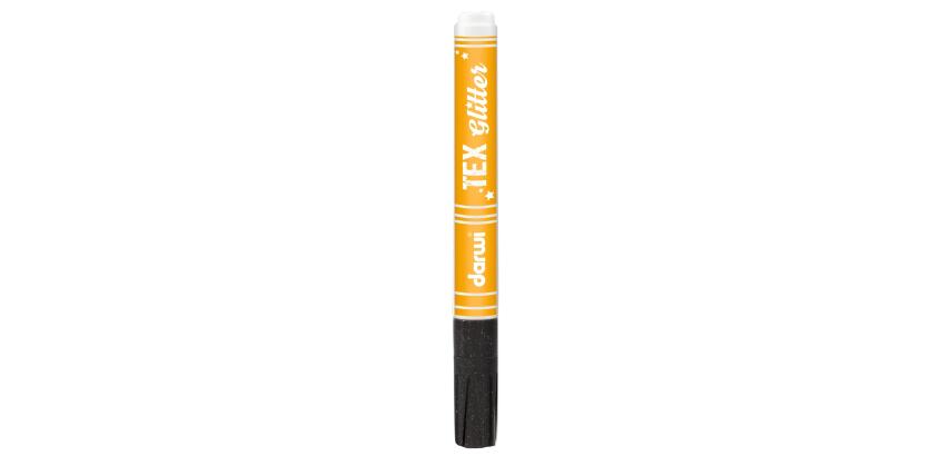DARWI Marqueur Peinture Textile Pailletée Pointe Conique Fine 2mm - Noir