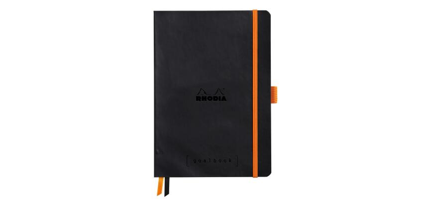 Rhodiarama Goalbook souple A5 240 pages petits carreaux 5x5 papier ivoire 90g - Noir